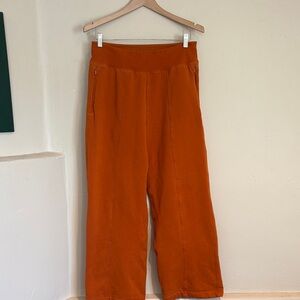 Athleta Burnt Orange Wide Leg Sweatpants